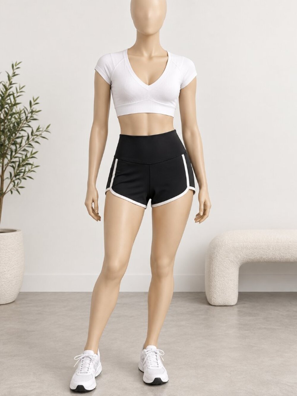 Free People Movement Island Time Shorts Black Combo High Rise Athletic Small